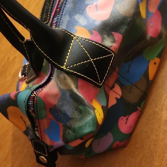 DOONEY AND BOURKE VINTAGE MULTICOLORED WONDER DUCKS HANDBAG - Picture 6 of 15